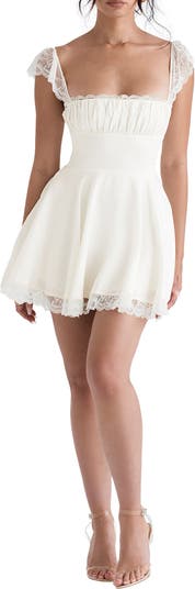 HOUSE OF CB Kaia Lace Trim Fit & Flare Minidress | Nordstrom