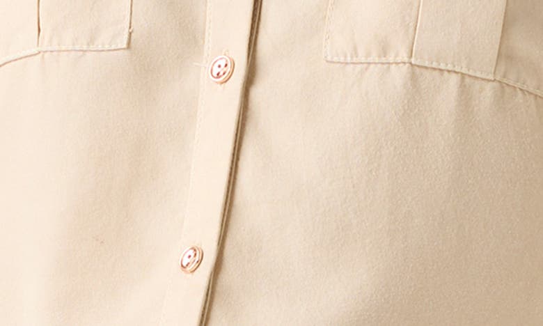 Nic + Zoe Drapey Utility Button-up Shirt In Sandshell