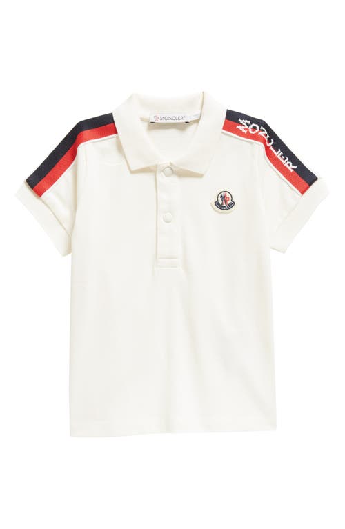 Moncler Kids' Logo Stripe Stretch Piqué Polo at Nordstrom,