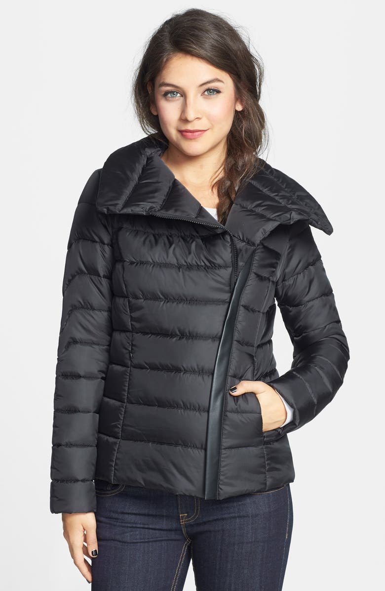 Krush Faux Leather Trim Puffer Coat (Juniors) (Online Only) | Nordstrom