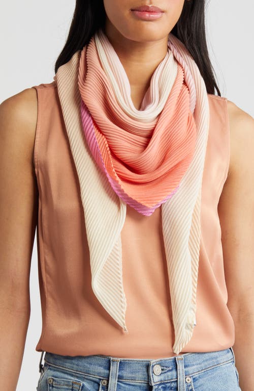 Pleated Square Scarf in Coral Diffused Color