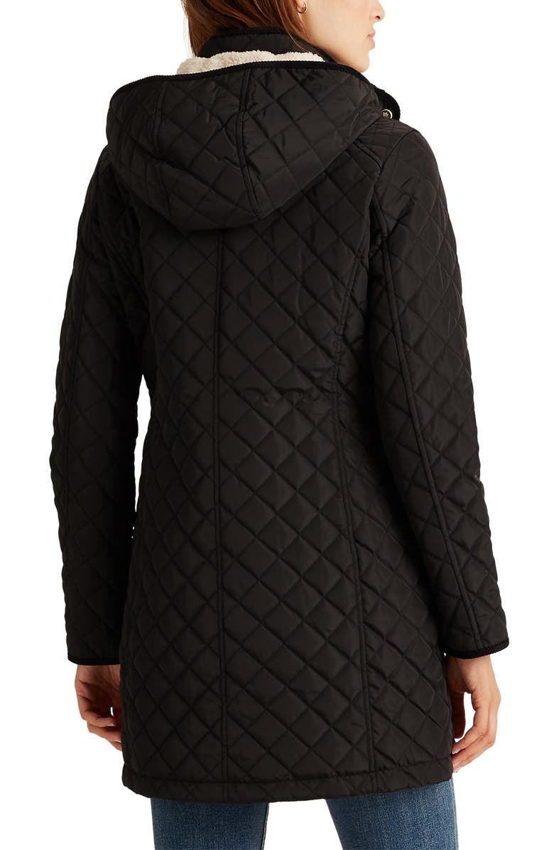 LAUREN RALPH LAUREN Quilted Coat with Faux Shearling Lining, Alternate ...