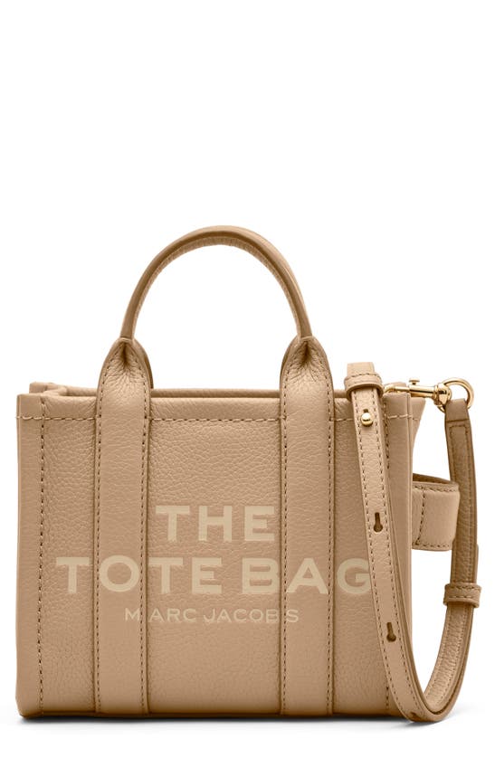 Shop Marc Jacobs The Leather Crossbody Tote Bag In Camel