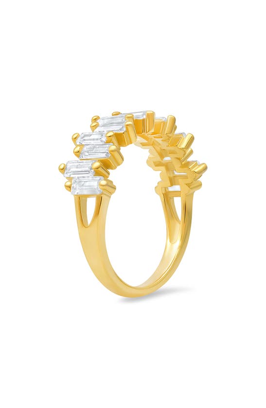 Queen Jewels Abstract Baguette Cubic Zirconia Ring In Gold