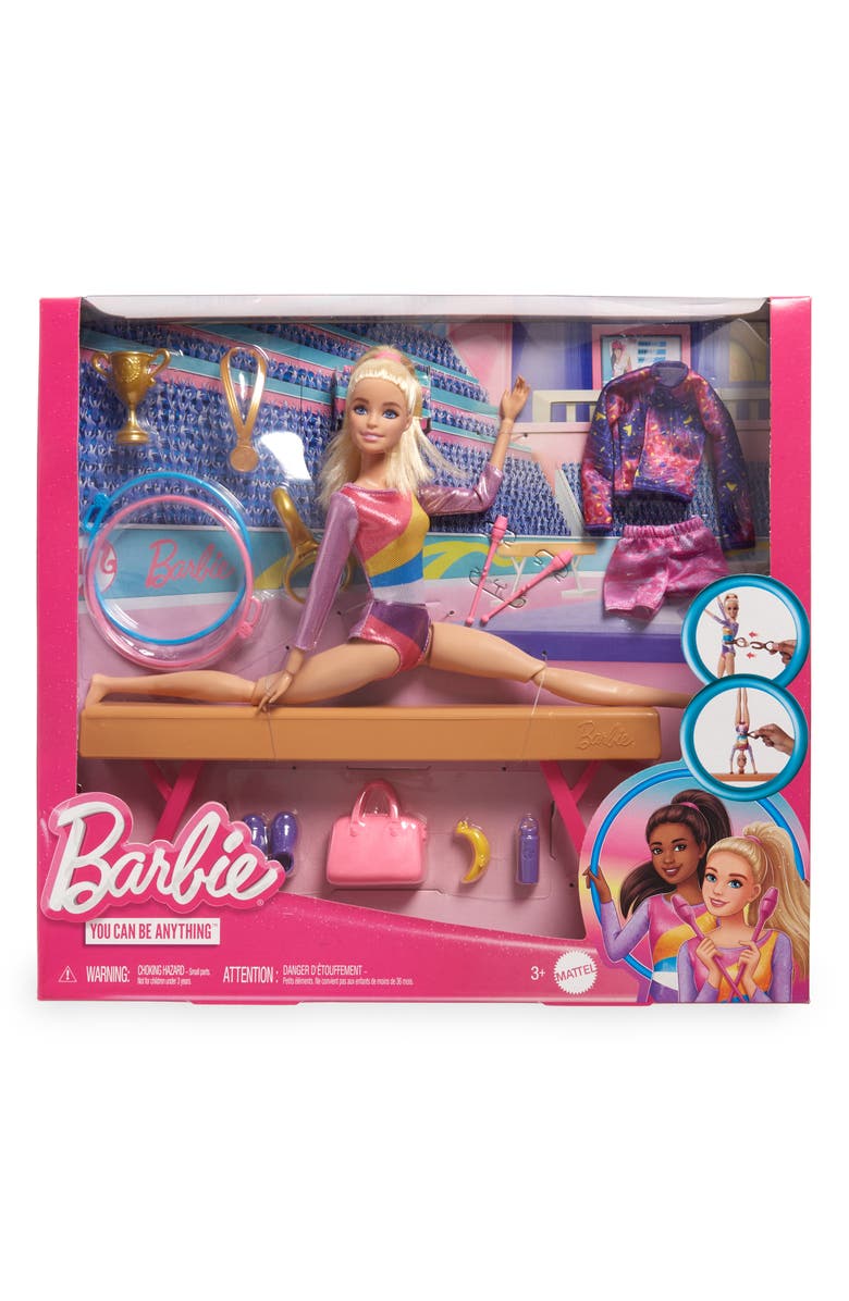 Mattel Barbie® Gymnastics Playset with Doll, Balance Beam & 10