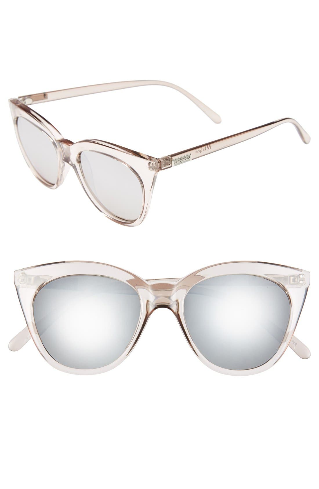 EAN 9324976199447 product image for Women's Le Specs Halfmoon Magic 51Mm Cat Eye Sunglasses - Stone/ Silver Mirror | upcitemdb.com