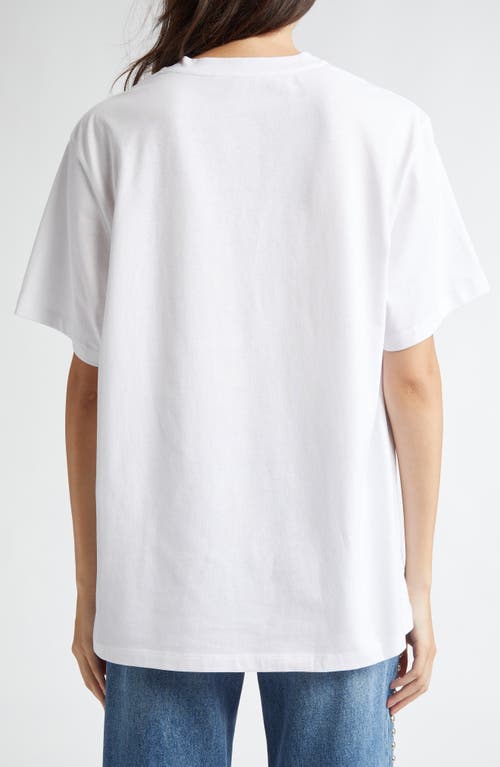 Shop Stella Mccartney About Time Cotton Graphic T-shirt In White/blue