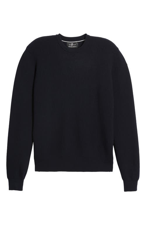 7 For All Mankind Luxe Performance Plus Crewneck Sweater In Navy