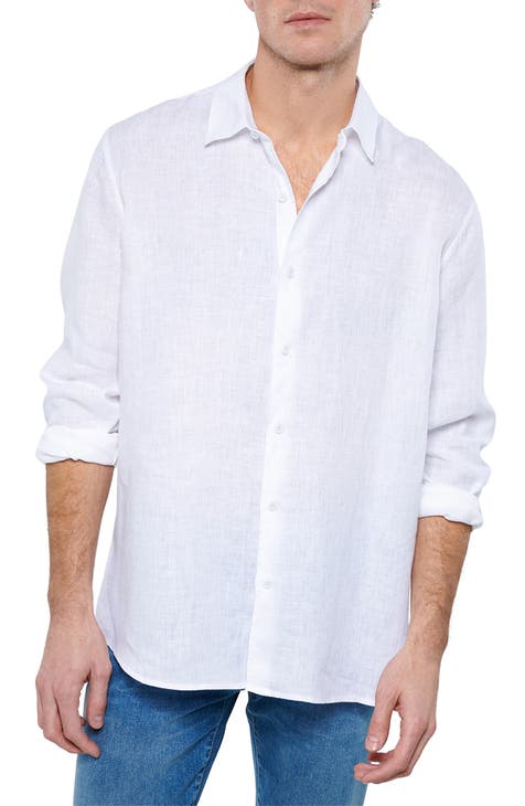 white linen shirt for men | Nordstrom