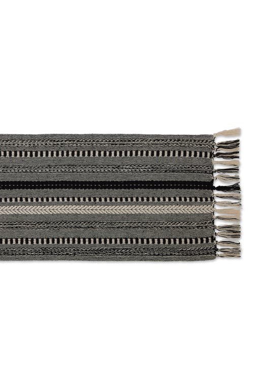Design Imports Braided Stripe Table Runner In Black