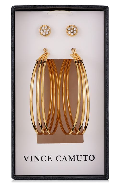 Vince Camuto Set Of 2 Earrings In Gold Tone