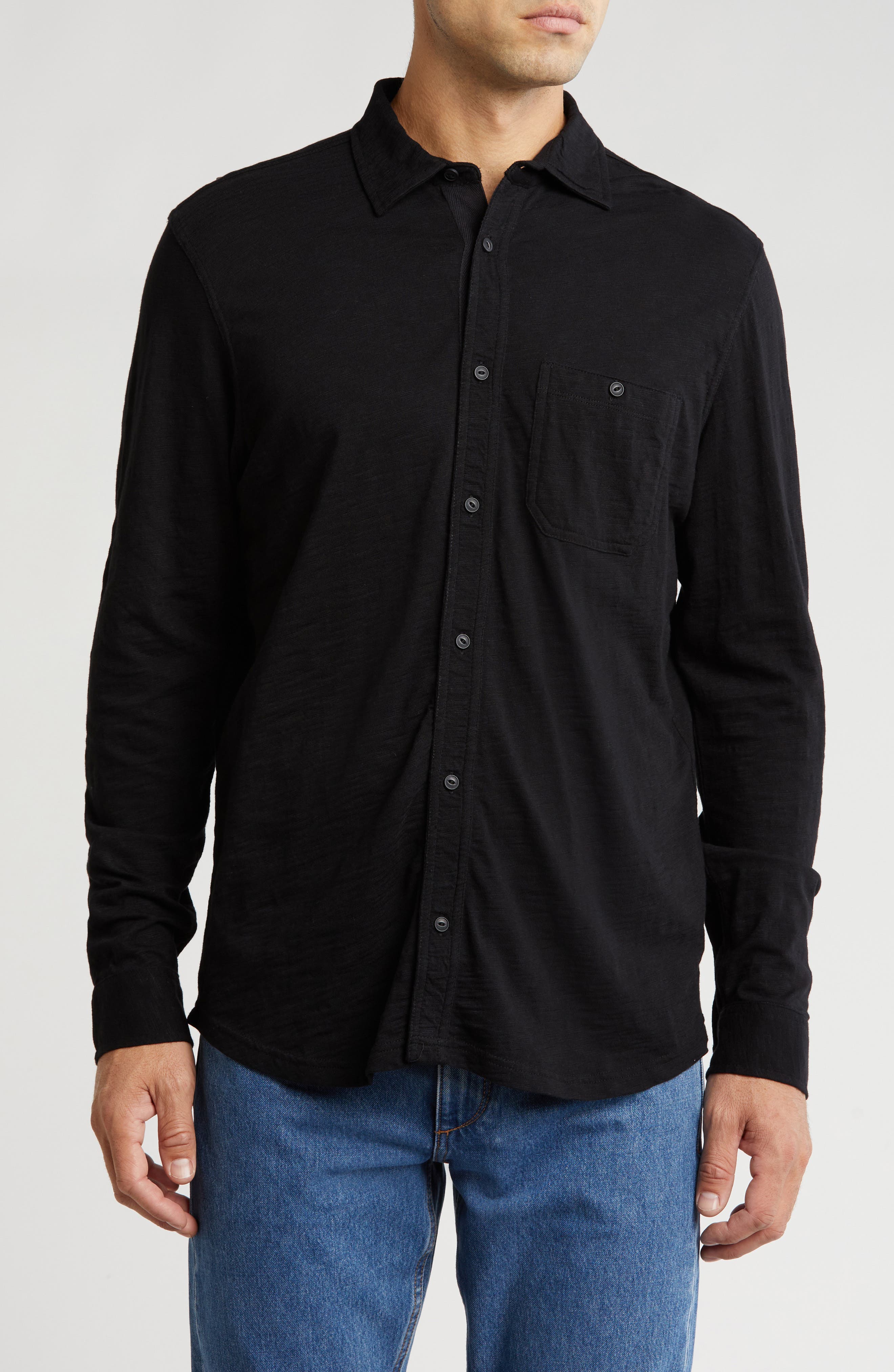 Men's Black Long Sleeve Button Down Shirts | Nordstrom Rack