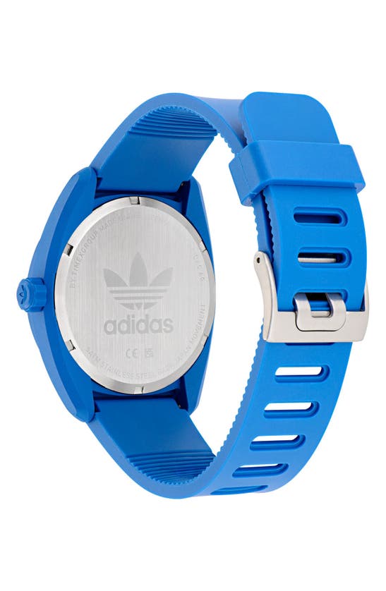 Shop Adidas Originals Adidas Ao Street Resin Strap Watch In Blue