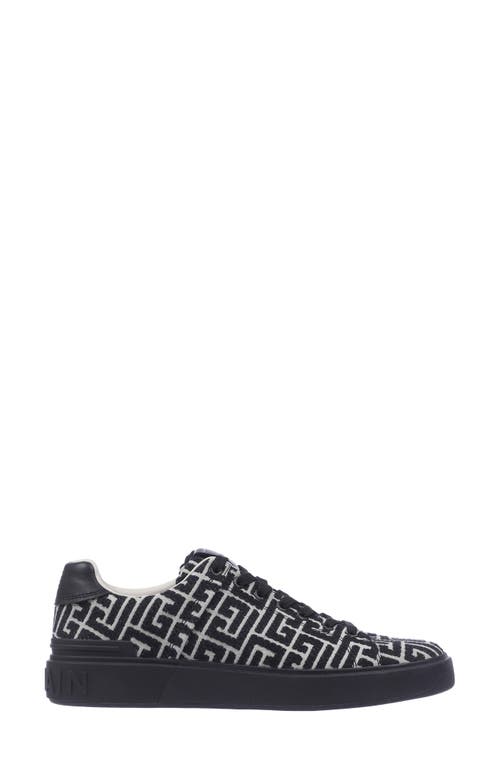 Shop Balmain B-court Monogram Low Top Sneaker In Edk Noir/ivoire