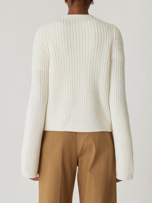 Rebecca Taylor Novlety Wool Toggle Cardi In Cream