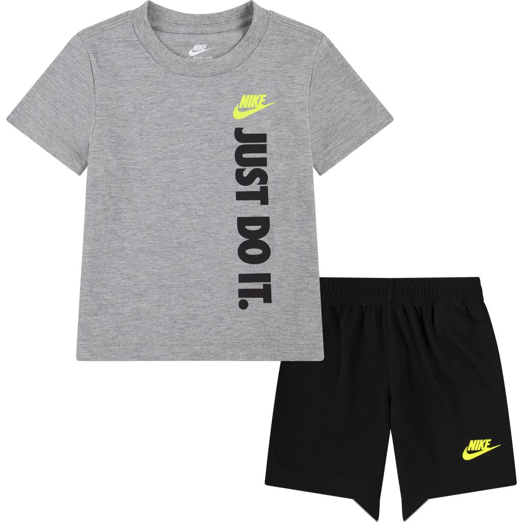 Nike Kids' Sportswear Graphic T-shirt & Shorts Set In Gray