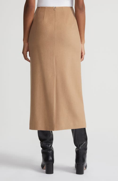 Shop Lafayette 148 New York Camel Hair Midi Pencil Skirt