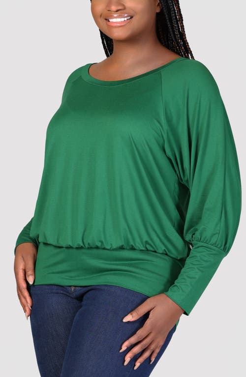 24seven Comfort Apparel Long Sleeve Jersey Top In Green