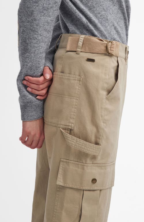 Shop Barbour Elisha Cotton Cargo Pants In Pepper Brown