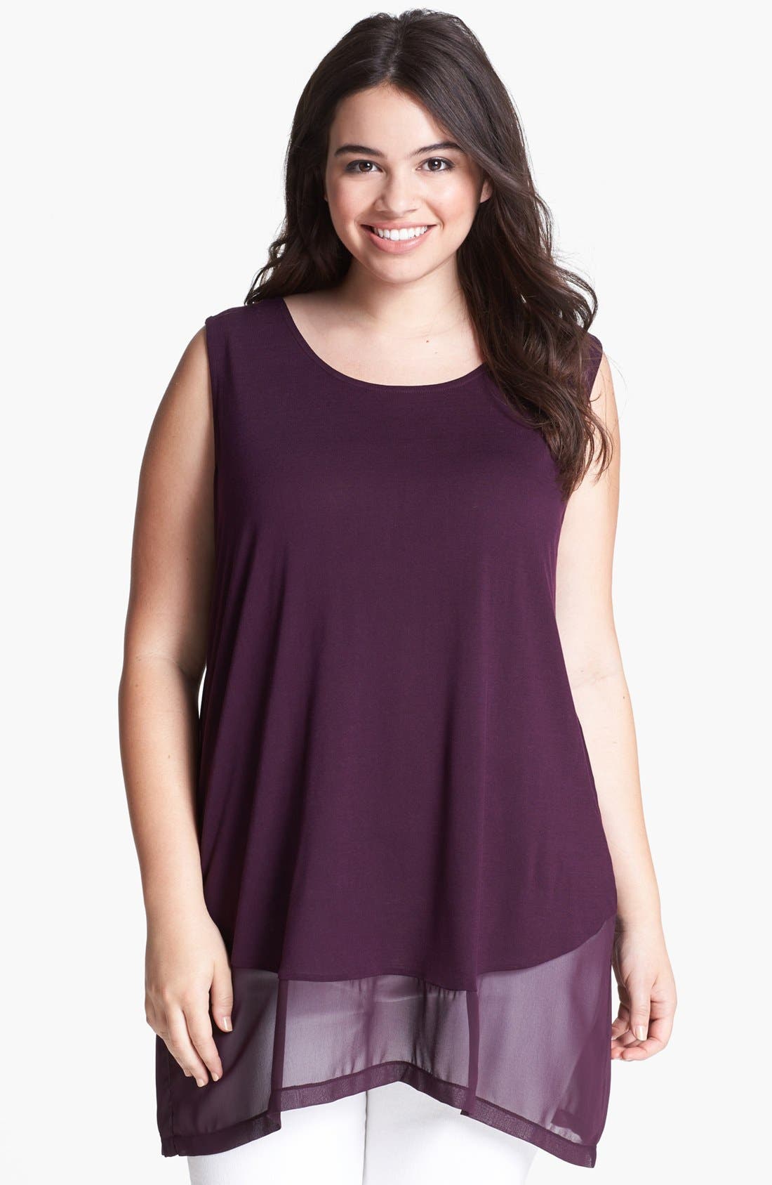 Kische Mixed Media Tank (Plus Size) Nordstrom