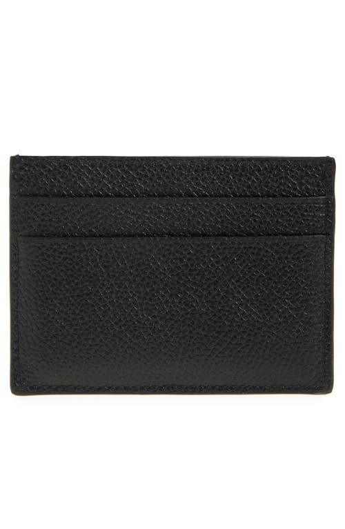 Balenciaga Upside Down Logo Leather Card Holder In Black