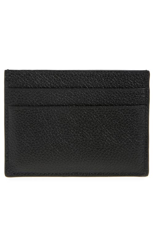 Shop Balenciaga Upside Down Logo Leather Card Holder In Black