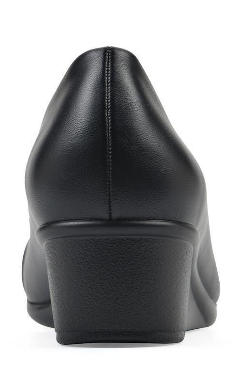 Cliffs By White Mountain Bolivia Cap Toe Wedge Pump In Black Smooth