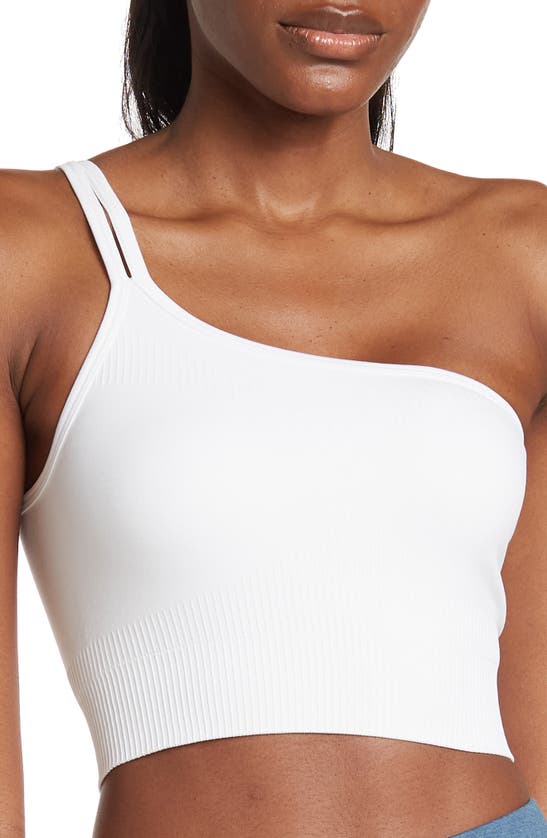Z By Zella One Shoulder Seamless Sports Bra In White | ModeSens