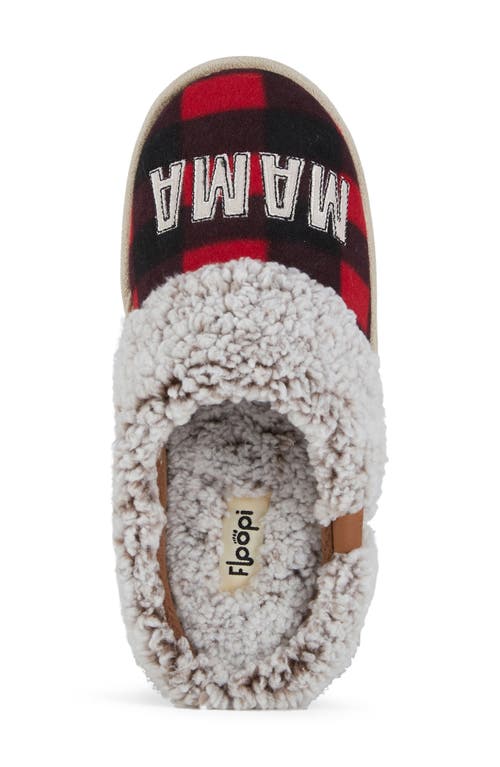 Floopi Mama Bear Faux Shearling Lined Slide Slipper In Red