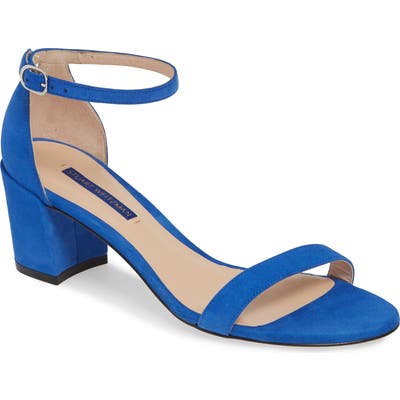 Stuart Weitzman Simple Ankle Strap Sandal- Blue