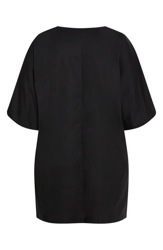 Shop City Chic Louisa Dolman Sleeve Minidress In Black