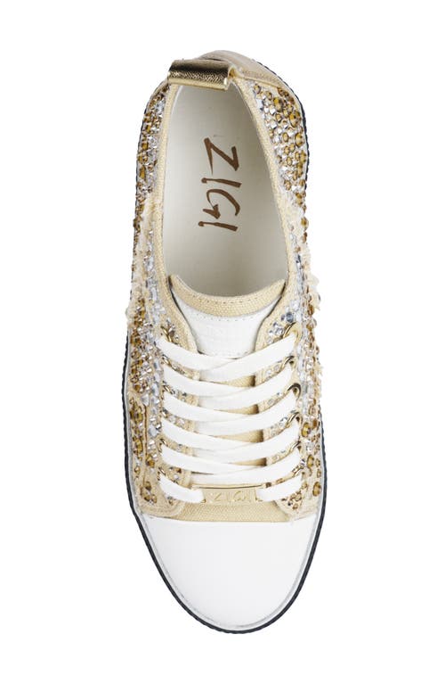 Shop Zigi Koralay Embellished Platform Sneaker In Gold/multi