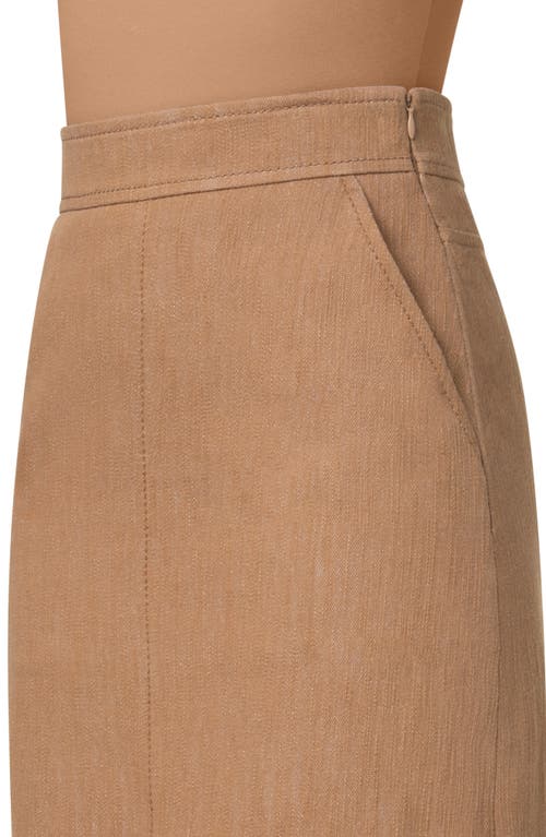 Akris Punto Washed Denim A-line Midi Skirt In Caramel