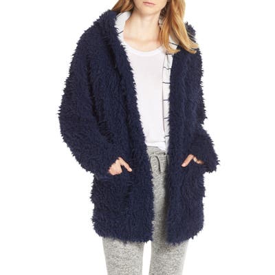 Splendid Teddy Sleep Hooded Pajama Jacket, Blue