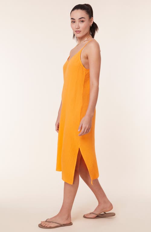 Shop Andie The Barreta Cotton Gauze Cover-up Slipdress In Marigold