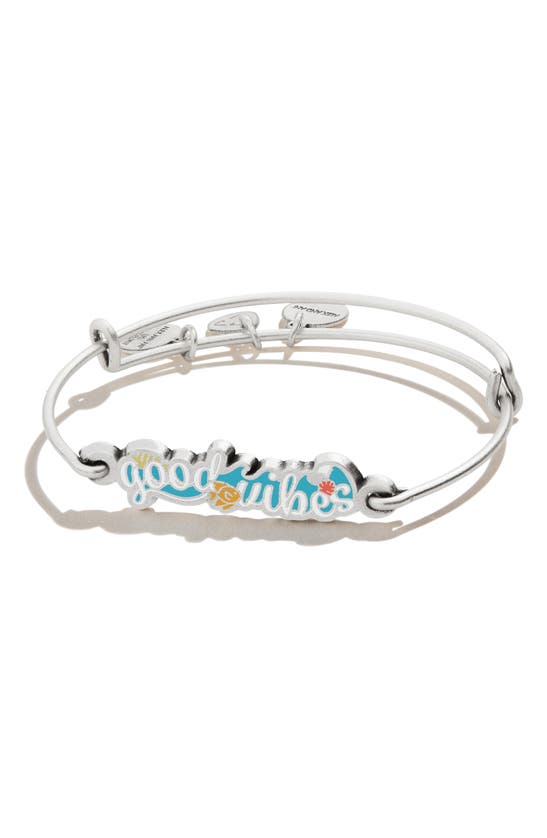 Alex And Ani Good Vibes Expandable Wire Bracelet In Silver