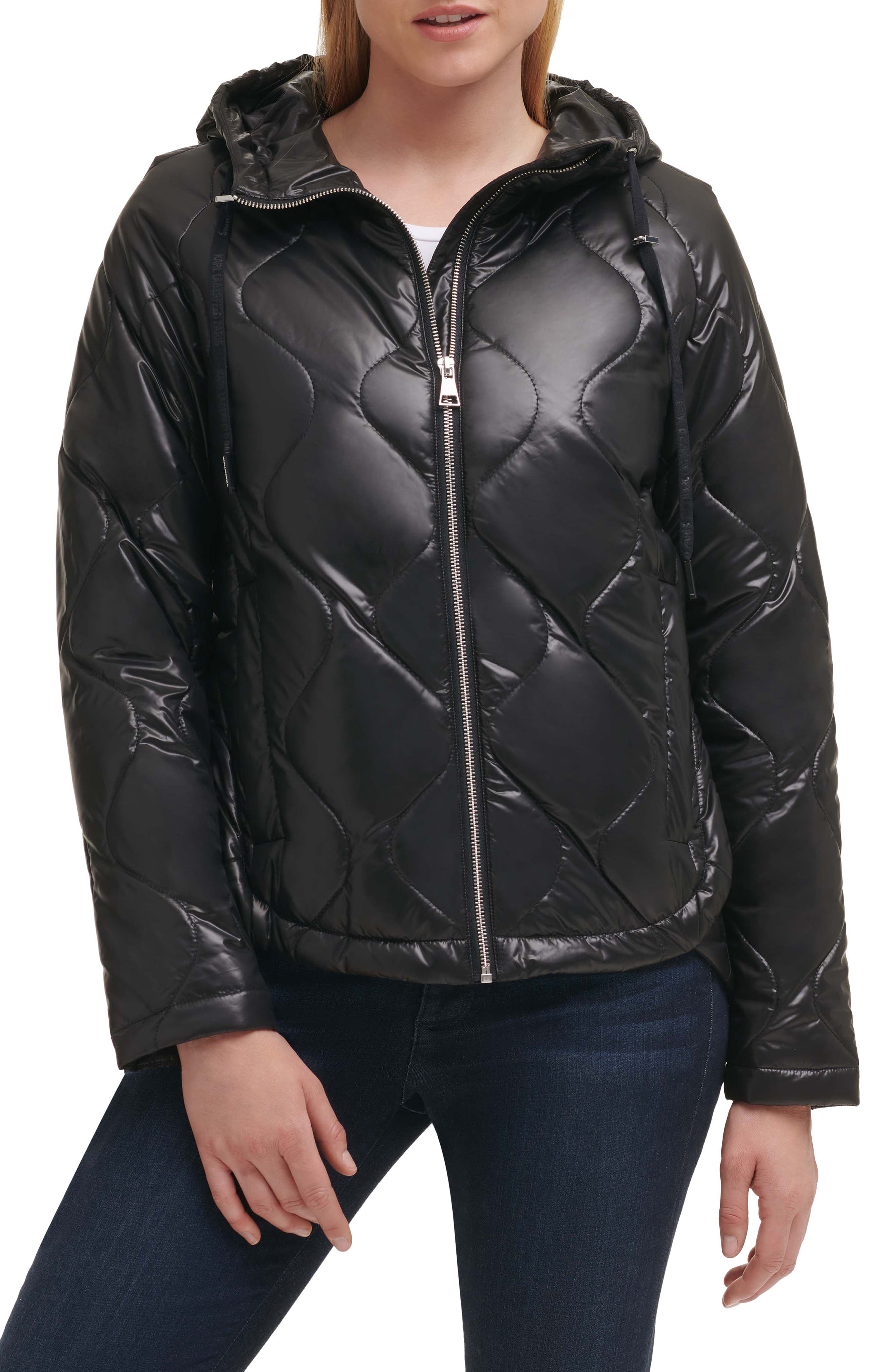 karl lagerfeld silver down padded jacket