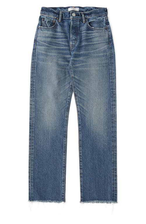 MOUSSY Chateau Straight Leg Raw Edge Jeans in Blue at Nordstrom, Size 23