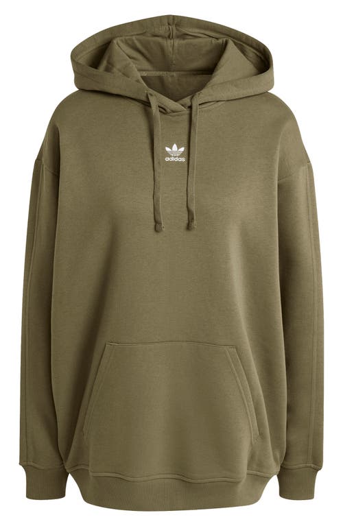 Shop Adidas Originals Essentials Oversize Hoodie In Olive Strata