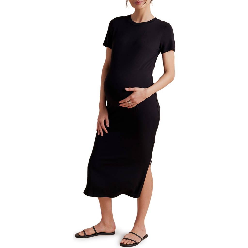 A PEA IN THE POD Jersey Midi Maternity Dress in Black