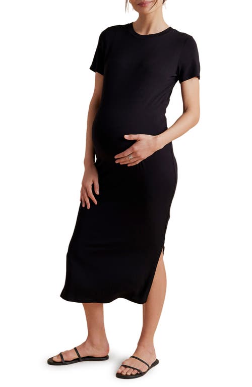 Jersey Midi Maternity Dress in Black