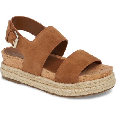 Marc Fisher Ltd Oria Espadrille Platform Sandal, Brown
