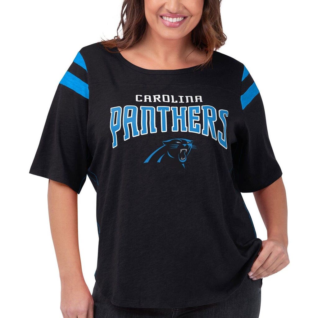 G-iii 4her By Carl Banks Black Carolina Panthers Plus Size Linebacker T-shirt In Black