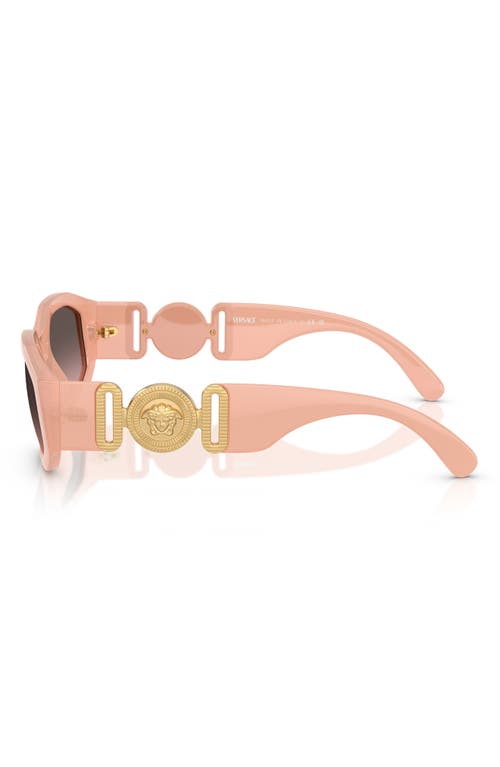 Shop Versace 53mm Oval Sunglasses In Pink Grad