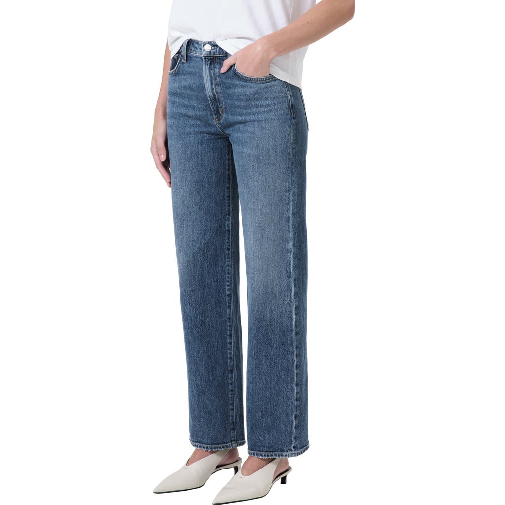Agolde Valen Straight Leg Jeans With Faded Wash In Fix