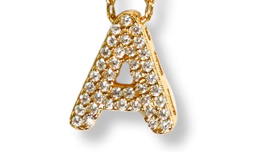 Argento Vivo Sterling Silver Cubic Zirconia Bubble Inital Pendant Necklace In Gold - A