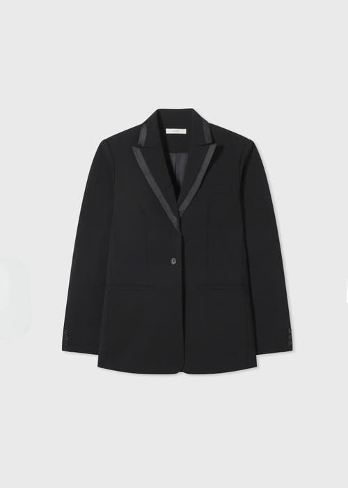 Co Satin-trim Single-breasted Tuxedo Jacket In Black