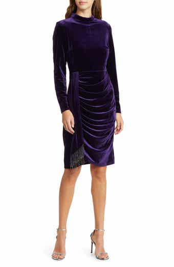 Tahari asl illusion top velvet feather dress