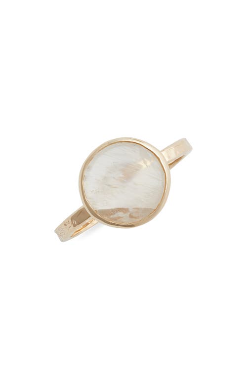 Moonstone Cabochon Ring in White