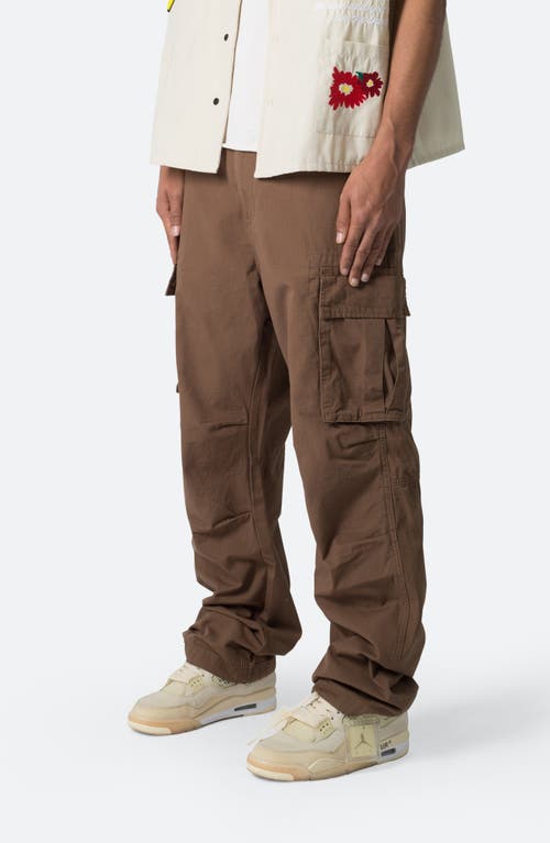 Shop Mnml Ultra Baggy Cotton Cargo Pants In Brown